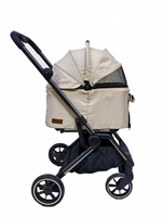 Poussette pliable pour animaux de compagnie à 4 roues, grande capacité, en aluminium, détachable, pour chiens et chats, pliage par gravité, multi-usages