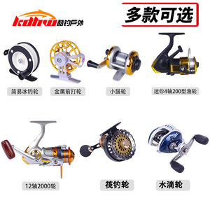 Carrete de pesca giratorio de plástico de 5,5 cm de diámetro con orificio de guía de línea de cerámica para pesca en hielo y uso en balsas - Product Image 5