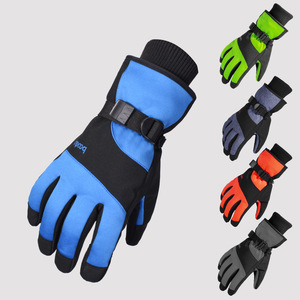 Gants de ski isolés Boton, bleu, vert, denim, gris, orange, unisexe, adulte, coupe-vent, imperméables, chauds, pour sports d'hiver - Product Image 1