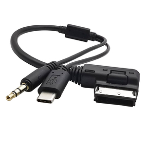Ventas al por mayor personalizado <span class=keywords><strong>AMI</strong></span> MDI a tipo <span class=keywords><strong>C</strong></span> estéreo 3,5mm macho AUX Audio adaptador Cable reemplazo para coche VW Audi 2014 A4 A6 Q5 Q7 - Product Image 1