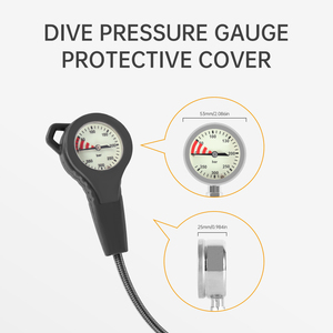 <b>Silicone</b> Dive Pressure Gauge Protective Cover <b>Waterproof</b> Dustproof Diving SPG Boot Sheath with Anti-drop Lanyard Hole for Scuba - Product Image 4