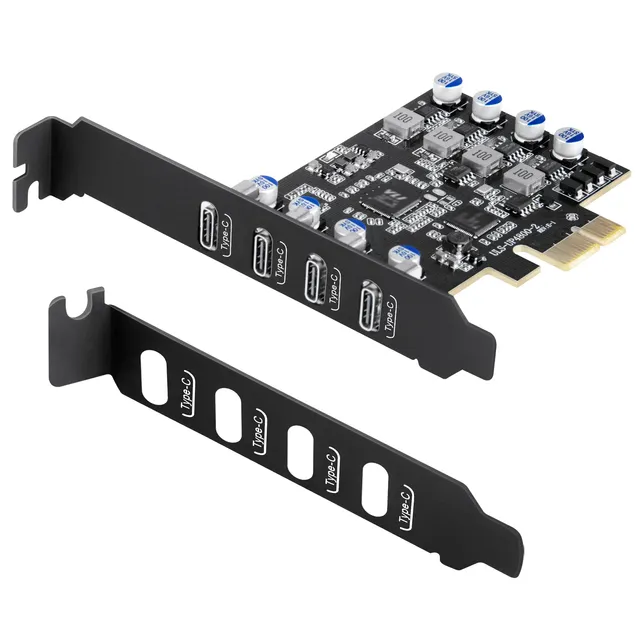 PCI-E x1 To USB 3.0 Expansion Card 4 Ports Type-C Adapter 5Gbps High Speed