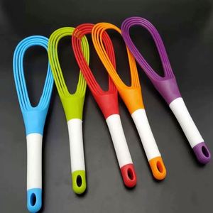 Flat and <b>Balloon</b> Collapsible Twist Whisk Egg Beater Silicone Rotating Silicone Whisks for Cooking - Product Image 5