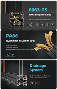 עמיד למים למגורים as2047 זכוכית אלומיניום הזזה חלון כפול מזג זכוכית תרמית לשבור אלומיניום - Product Image 4