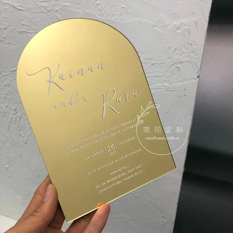 Индивидуальные персональные свадебные, день рождения, танцевальные концерты, бизнес-меню, Золотое зеркало, акриловые свадебные приглашения