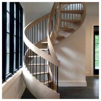 Escalier courbé intérieur Prima Timber Designer, sur mesure, poli, pour grand hall d'entrée
