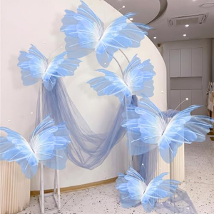 Installation artistique géante en organza pour décor de scène d'entrée de mariage, banquets de fiançailles, vitrines de centre commercial - Product Image 2