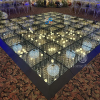 Panneau lumineux LED 16x16 pieds de haute qualité, miroir doré, effet ciel étoilé, pour piste de danse, idéal pour la location d'événements et de mariages