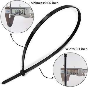 サイズ合わせジップタイ700パックヘビーデューティナイロンケーブルタイ4 + 6 + 8 + 10 + 12インチ長UV耐性40lbsプラスチックワイヤータイ300mm - Product Image 2