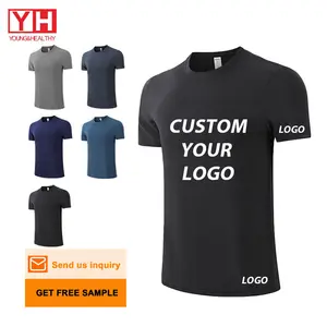 Custom Running Gym Training Top Polyester Quick Fit T Shirt Workout Gym Shirt EU Size Polyester For Men Blank Tshirt Knitted