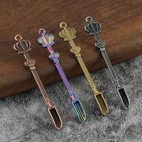 Cuillère-pelle à snuff en métal personnalisée en forme de couronne, aiguille pour flacon, cuillère à pommade, cuillère à poudre médicinale, mini accessoires de cuisine
