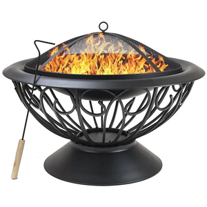 Brasero de jardin extérieur en <span class=keywords><strong>marbre</strong></span>, foyer à bois, barbecue en métal, foyer chauffant avec base - Product Image 2