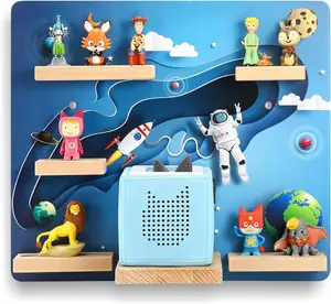 Kids Bedroom Decoration Wall Mounted 18-30Tonie Characters Wooden 6 Tiers Magnetic Tonies Figures Toniebox Shelf