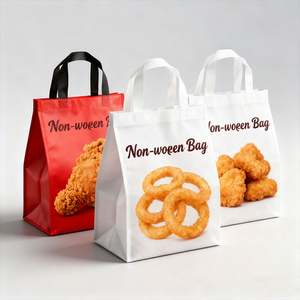 Custom Wholesale Eco Friendly Non Woven <b>Disposable</b> Thermal Insulated Lunch Bag for Sandwich and Snack Takeaway Food Delivery - Product Image 2