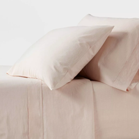 Parure de draps et taies d'oreiller en microfibre de polyester couleur unie, résistante à la décoloration, avec coutures soignées, taille Queen, pour la maison