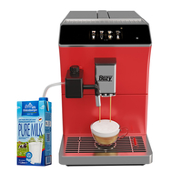 Machine à café automatique compacte et légère pour la maison avec mousseur à lait puissant, fonctionnement facile à un bouton pour un usage domestique