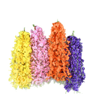 Guirlandes artificielles de glycine 30cm-100cm, fleurs en soie plastique pour décorations intérieures et extérieures, mariages et maisons - Product Image 4