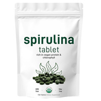 Protéine végétalienne de haute qualité en marque propre, poudre de chlorelle et de spiruline biologique en comprimés pour la santé digestive