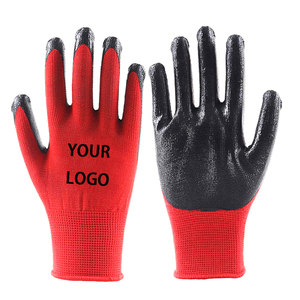 Toptan Fiyat 13 Kalibre İnşaat Sektörü El Koruma Kırmızı Siyah Polyester Güvenlik Eldivenleri - Product Image 1