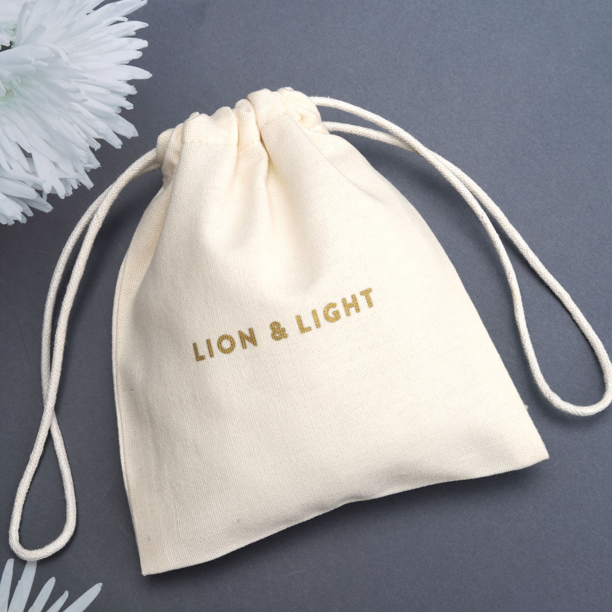 Reusable Custom Logo Printing Cotton Drawstring Bag for Packaging Gift Food Organic Muslin Shopping Dust Pouch