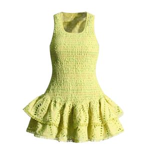Nuova Collezione Inverno 2025: Elegante e Raffinato Abito Corto Senza Maniche in Pizzo Stile Vintage con Design a Vita Alta che Valorizza la Figura - Product Image 6