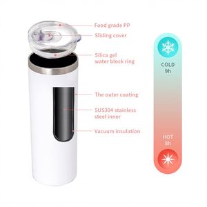 Gobelet de sublimation 20oz droit et fin, vierge, pour impression DIY de produits de sublimation, bouteille d'eau, expédition depuis l'entrepôt - Product Image 5