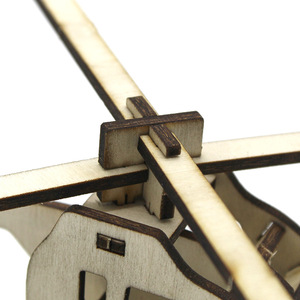 Kit de modelo de helicóptero de madera, juguete educativo de ciencia de montaje manual para niños de 4 a 6 años, diseño de forma geométrica - Product Image 2