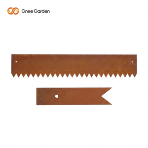 Bordure de jardin moderne en acier corten rectangulaire, finition naturelle, diamètre 6 pouces, installation facile, pour pelouse et cour - Product Image 1