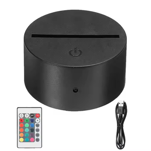 Base de Luz LED 3D con Control Remoto, USB/Batería AA, DC 5V, Material ABS, Tamaño Mediano, 7/16, Cambio de Color para Luz Acrílica de Ilusión 3D - Product Image 1