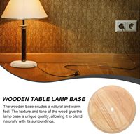 Base de lampe en bois, socle rond en bois massif remplacement de présentoir de lampe de bureau en bois pour lampes de table de chevet de chambre bricolage