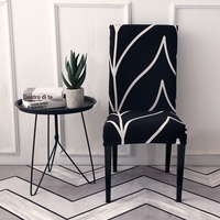 Housse de chaise élastique en spandex de style nordique européen, impression personnalisée, pour banquet, salon, salle à manger
