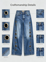 Pantalon décontracté rétro taille haute ample et respirant pour femme, style européen et américain, nouvelle collection 2026, haute qualité, écologique