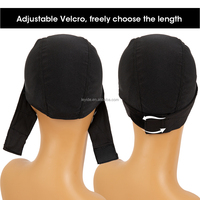 AliLeader Bandeau Réglable Noir à Bande Magique, Bonnet Perruque Dôme en Maille Soie pour la Fabrication de Perruques