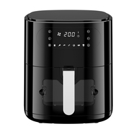 Appareil électroménager, four intelligent avec écran LED, pot amovible, vente en gros, friteuse à air numérique sans huile 6l avec fenêtre