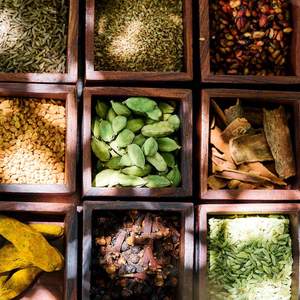 Wooden Square Masala <b>Box</b> Table Top Spice Containers Jars with Spoon Portable & Durable - Product Image 4