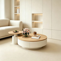 Ensemble de tables basses rondes modernes en métal avec rangement, design décoratif et portable pour salon et mobilier de maison