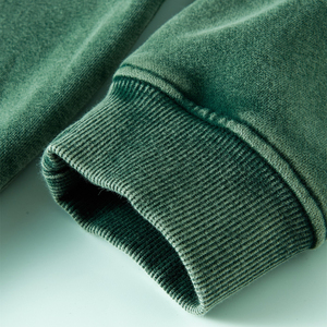 Haut à capuche décontracté pour enfants, personnalisé par le fabricant, en molleton de coton écologique, imperméable, respirant, à manches évasées et effet délavé - Product Image 3