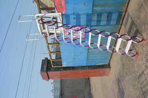 Échelle télescopique murale en <span class=keywords><strong>acier</strong></span> au carbone, 12 marches, design moderne, capacité de 375 livres, entrepôt commercial, hôpital - Product Image 5