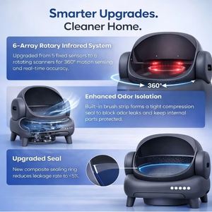 Caja de Arena para Gatos Autolimpiable Automática y Duradera de 65L, PP + ABS + POM, Diseño Abierto, Fácil de Limpiar, para Gatos de Todas las Edades, Monitoreo Inteligente WIFI - Product Image 5