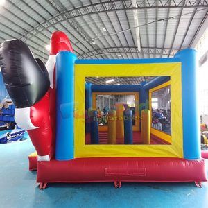 Castillo inflable comercial de Santa Claus con tobogán para niños, ideal para fiestas al aire libre. - Product Image 3