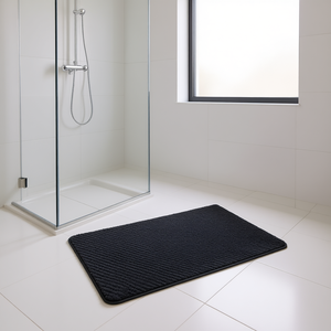Tappetino da Bagno Minimalista in 100% Cotone Ciniglia con Punto Catena, Design Rettangolare a Maglia Solida - Product Image 2