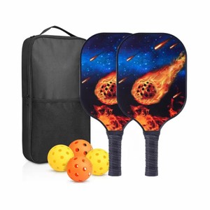 Raquette de pickleball légère en fibre de carbone 2 raquettes avec 4 balles de pickleball 1 paquet triangulaire 16mm d'épaisseur certifiée USAPA - Product Image 5