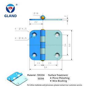 Đa chức năng an ninh Hidden bướm cửa bản lề 304 thép không gỉ có thể điều chỉnh 180 độ nhỏ gọn Cửa lò bản lề - Product Image 3