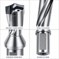 Foret à trous profonds indexable 39,99 mm, refroidissement interne maximal, foret couronne à passage unique, acier traité thermiquement pour centre d'usinage CNC