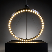 Lampes LED pour grille de ventilation de fournisseur de solutions hôtelières, éclairage annulaire en fer dimmable pour restaurants, bars et espaces commerciaux multiples