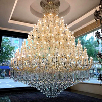 Lustre Personnalisé pour Villa, Grand Lustre en Cristal Style Européen pour Mariage et Hall d'Hôtel de Luxe
