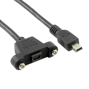 <span class=keywords><strong>Cavo</strong></span> <span class=keywords><strong>USB</strong></span> 2.0 Mini B Maschio a Mini B <span class=keywords><strong>Femmina</strong></span> con Viti, Montaggio a Pannello, 30 cm, Nero - Product Image 1