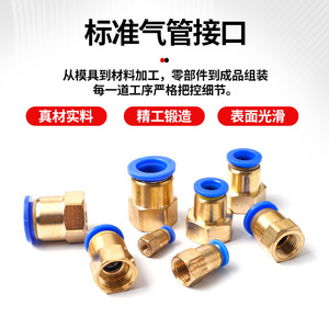Chen Chi Pneumatic <b>Quick</b> <b>Connector</b> Copper Plastic PCF4 01 6 01 8 02 10 03 12 4 Straight Through Air Hose Fitting - Product Image 5