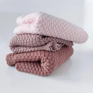 Custom Personalized Soft Plain 100% Organic Cotton Knitted Crochet Baby Blanket