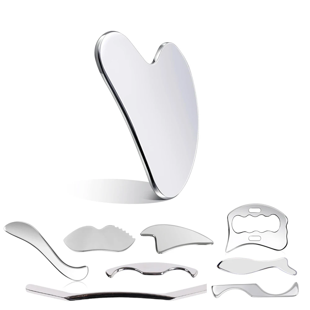 304 из нержавеющей стали Gua Sha инструмент для лица массажный скребок Guasha из нержавеющей стали для подтяжки лица